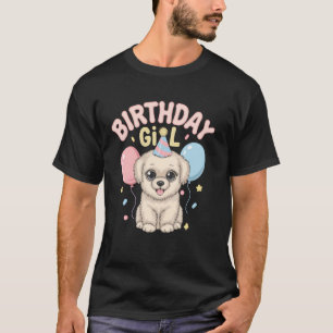 Süßer Geburtstagswelpe mit Luftballons T-Shirt