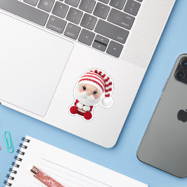 Süßer gehäkelt Weihnachtsmann-Sticker Aufkleber