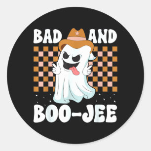 Süßer Geist Boujee Böse und Boo-Jee Halloween Runder Aufkleber