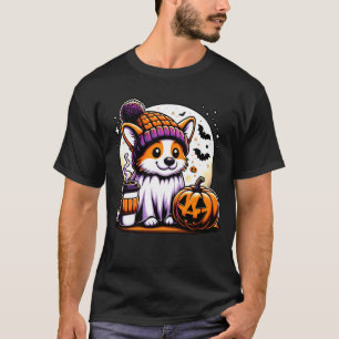 Süßer Geist Corgi Kürbis Getränke Beanie Herbst Ha T-Shirt