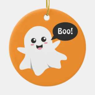 Süßer Geist, der Boo sagt, Frohes Halloween Keramik Ornament