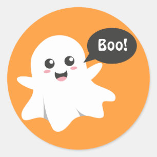 Süßer Geist, der Boo sagt, Frohes Halloween Runder Aufkleber