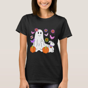 Süßer Geist gehender Hund Blumen-Kürbis Haustierli T-Shirt