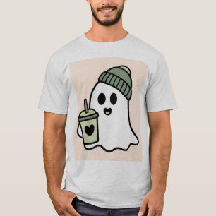 Süßer Geist Grüner Beanie Eiskaffee Minimalistisch T-Shirt