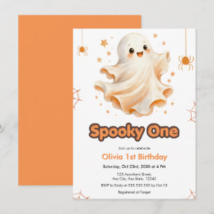 Süßer Geist Gruseliger Erster Halloween Geburtstag Einladung