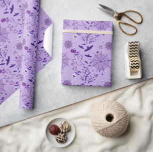 Süßer Geist Halloween Elegantes Lila Geschenkpapier