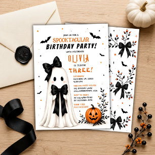 Süßer Geist Halloween Geburtstagsfeier Mädchen Einladung