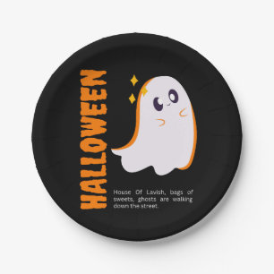 Süßer Geist Halloween-Papierteller Kawaii Gruselig Pappteller