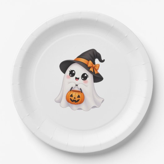 Süßer Geist Halloween Pappteller (Vorderseite)