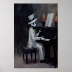 Süßer Geist Klavier Dark Academia, Halloween-Druck Poster