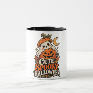 Süßer Geist-Kürbis-Cozy Halloween Vintage-Design Tasse