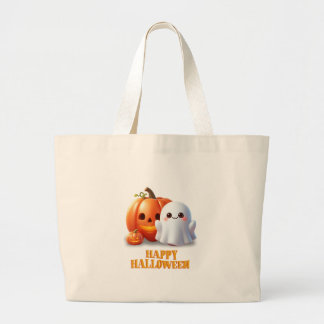 Süßer Geist & Kürbis Frohes Halloween  Jumbo Stoffbeutel