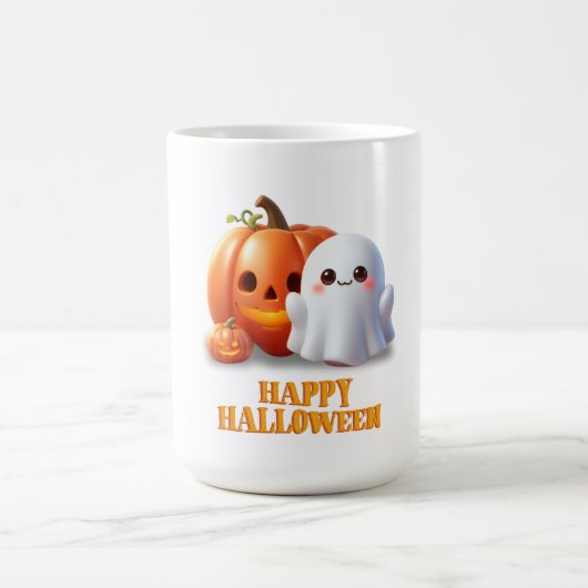 Süßer Geist & Kürbis Frohes Halloween  Kaffeetasse (Mittel)