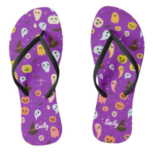 Süßer Geist Kürbis Halloween Personalisiert Badesandalen