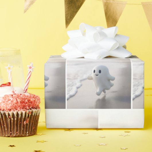 Süßer Geist läuft auf einem Strand Geschenkpapier (Geburtstagsparty)