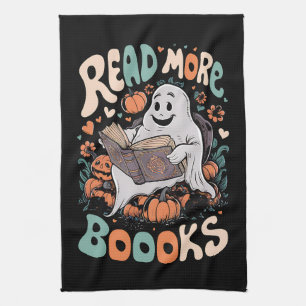 Süßer Geist liest mehr Bücher Lehrer Halloween Geschirrtuch