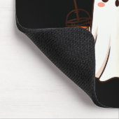 Süßer Geist mit Beanie, der Kürbis-Kaffee hält Mousepad (Ecke)