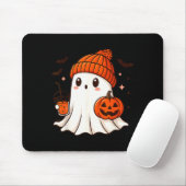 Süßer Geist mit Beanie, der Kürbis-Kaffee hält Mousepad (Mit Mouse)