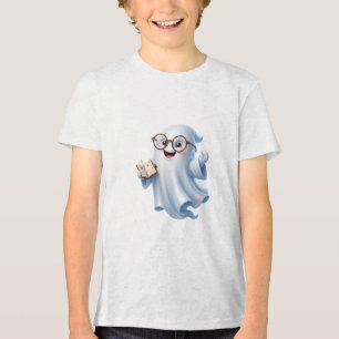 Süßer Geist mit Brille Lustiges Halloween-Design Tri-Blend Shirt
