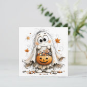 Süßer Geist mit Jack-o'-Lantern-Süßigkeiten-Eimer (Stehend Vorderseite)