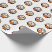 Süßer Geist mit Kürbis-Süßigkeiten-Eimer Retro-Hal Geschenkpapier (Ecke)