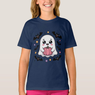 Süßer Geist mit Kürbis und Fledermäusen T-Shirt