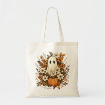 Süßer Geist mit Kürbis und Herbstblumen – Hallowee