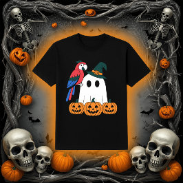 Süßer Geist mit Piratenpapagei Halloween T-Shirt
