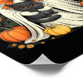 Süßer Geist mit schwarzer Katze Halloween-Kürbis Poster (Ecke)
