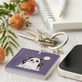 Süßer Geist-Panda unter dem Mond  Schlüsselanhänger (Vorderseite rechts)