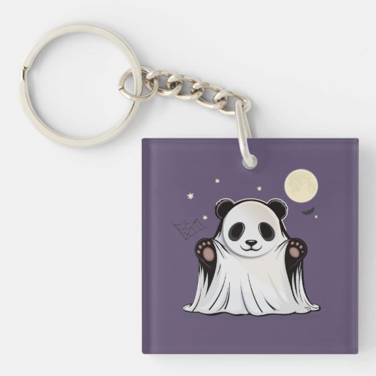 Süßer Geist-Panda unter dem Mond  Schlüsselanhänger (Vorderseite)