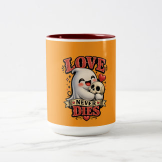 Süßer Geist-Schädel-Liebe stirbt nie Halloween Zweifarbige Tasse