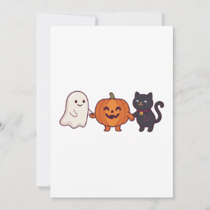 Süßer Geist, schwarze Katze & Kürbis Halloween Einladung