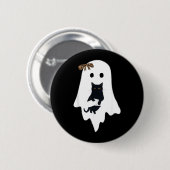 Süßer Geist schwarze Katze Leopard Schleife lustig Button (Vorne & Hinten)