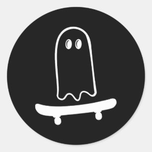 Süßer Geist Skateboard für lustigen Skateboarder H Runder Aufkleber