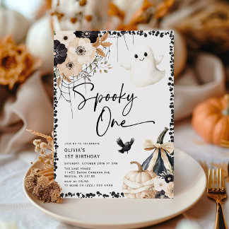 Süßer Geist Spooky One 1. Geburtstag Einladung