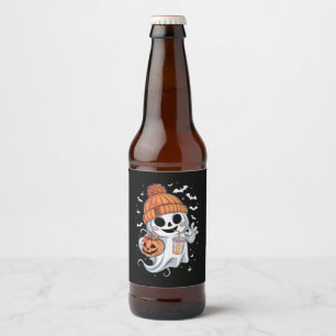 Süßer Geist trinkt Kaffee Halloween Eiskaffee Bierflaschenetikett