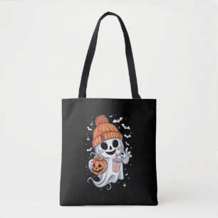 Süßer Geist trinkt Kaffee Halloween Eiskaffee Tasche