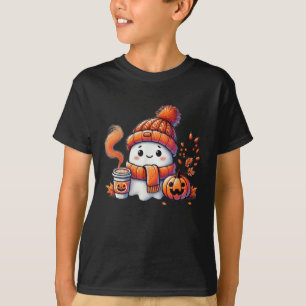 Süßer Geist trinkt Kaffee Halloween-Geist Eis Cof T-Shirt