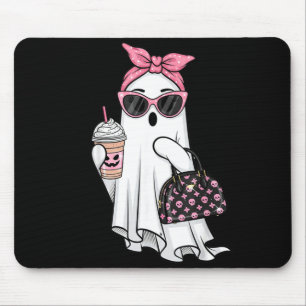 Süßer Geist trinkt Kaffee Halloween-Geist-Eis Mousepad