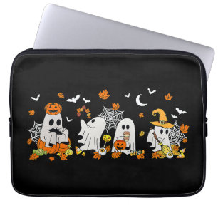 Süßer Geist trinkt Kaffee Halloween Herbst Geist B Laptopschutzhülle