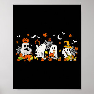 Süßer Geist trinkt Kaffee Halloween Herbst Geist B Poster