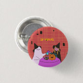Süßer Geist und Hexen-Halloween  Button (Vorne & Hinten)