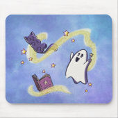 Süßer Geist und Katze beim Zaubern auf Mousepad (Vorne)
