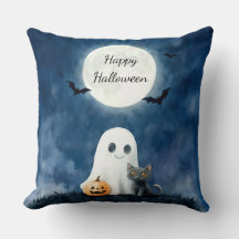 Süßer Geist und schwarze Katze Halloween
