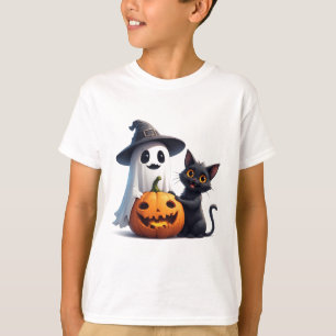 Süßer Geist und schwarze Katze Halloween 🎃 T-Shirt