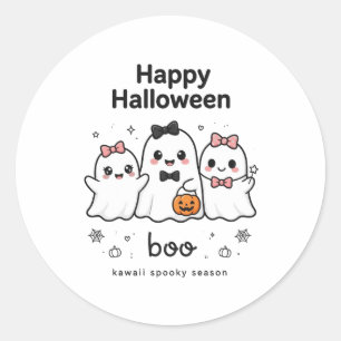 Süßer Geister-Aufkleber, niedliches Halloween-Gesc Runder Aufkleber
