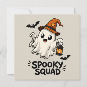 Süßer Geister-Hexenhut Halloween Boo Crew Karte