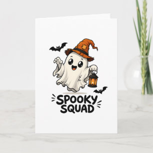 Süßer Geister-Hexenhut Halloween Boo Crew Karte