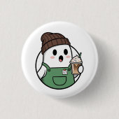 Süßer Geister-Kaffee-Button Button (Vorderseite)
